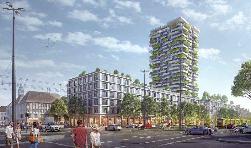 Anerkennung Wettbewerb Entwicklung Postgiro-Areal in Karlsruhe 