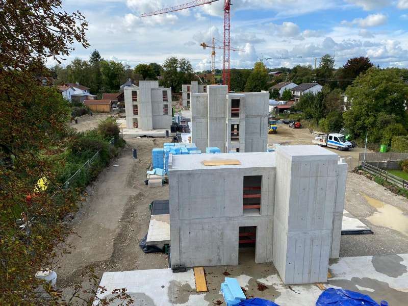 Baufortschritt Geförderter Wohnungsbau auf dem Schmucker-Areal, Utting am Ammersee