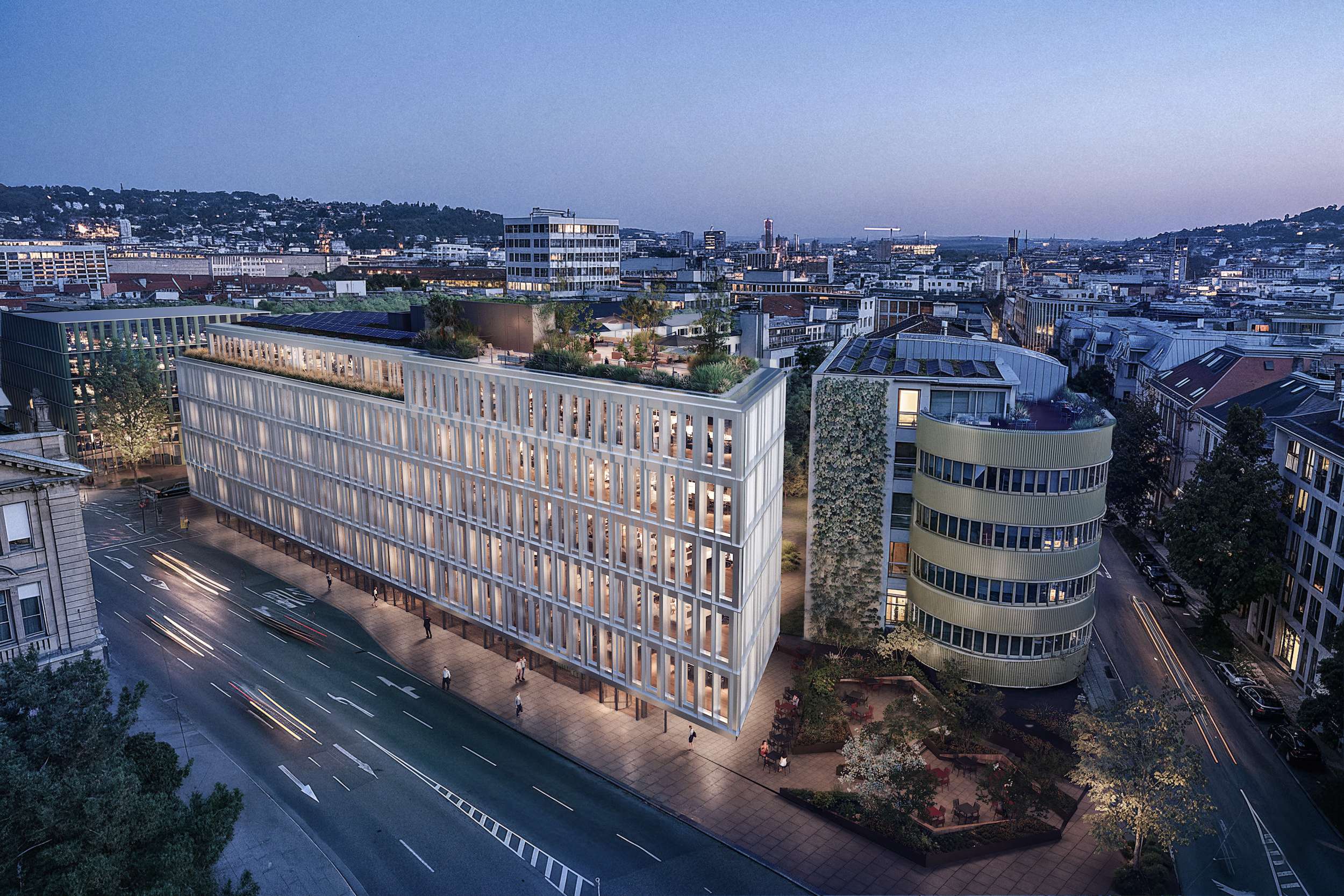 Bürogebäude mit Gastroeinheit im Silberburgquartier 2